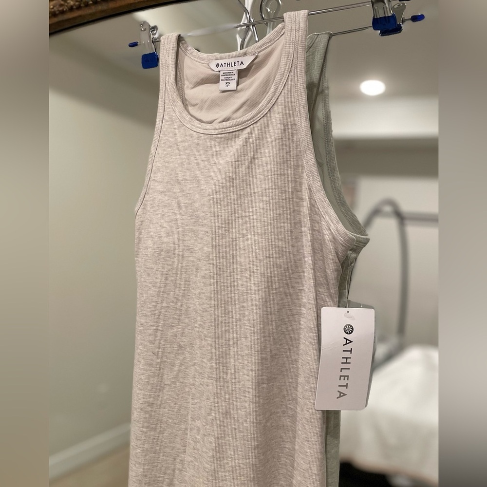 Athleta Signature Rib Maxi Dress Size XS NWT Oat Heathered